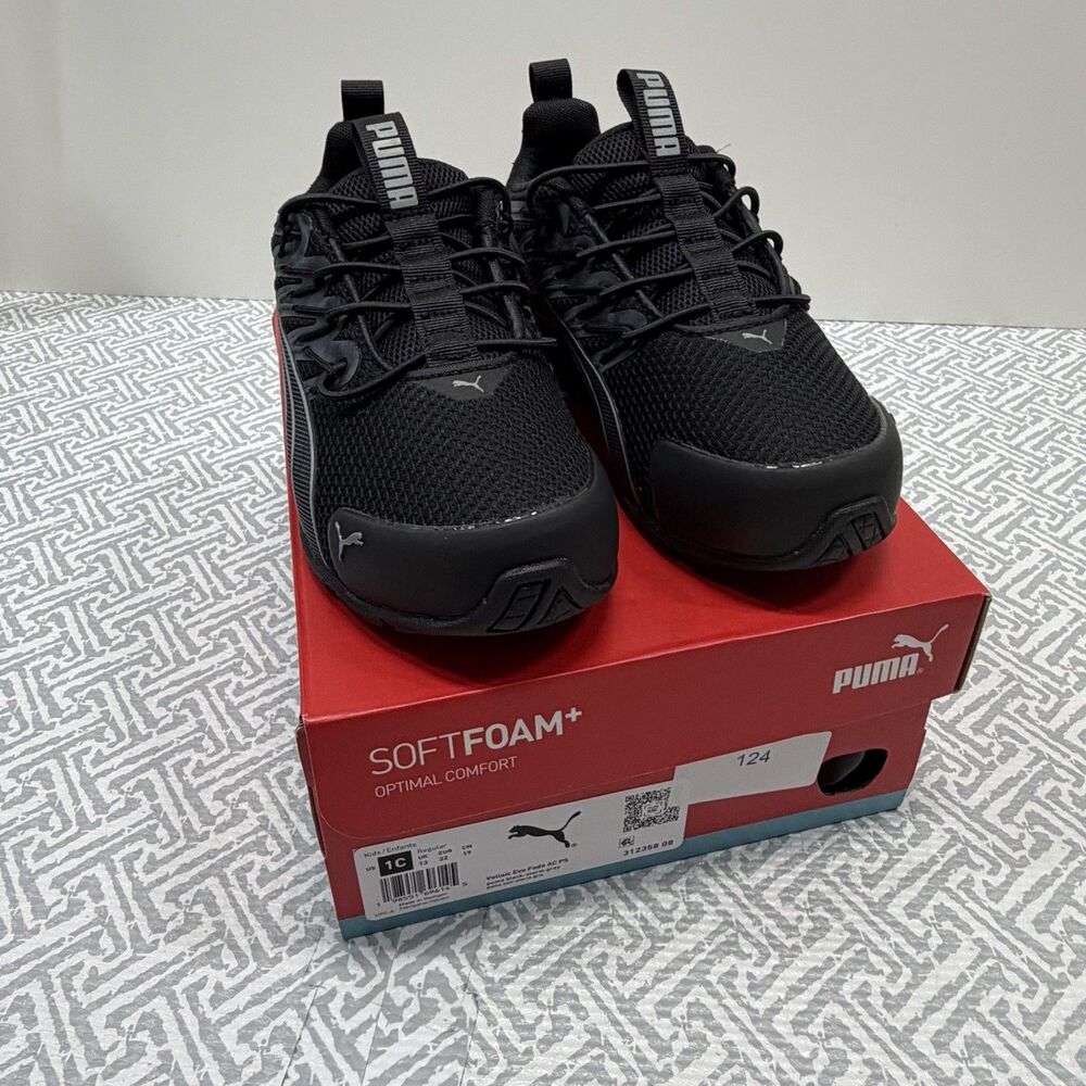 Puma Kids Voltaic Evo Fade AC PS Black Gray Shoes 312358-08 Size US 1C 1 EUR 32